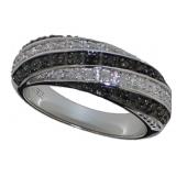 Natural 1/3 ct Black & White Diamond Designer Ring