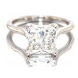 14kt Gold 3.28 ct VS Princess Cut Lab Diamond Ring