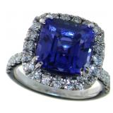 14kt Gold 7.54 ct Sapphire & Diamond Ring