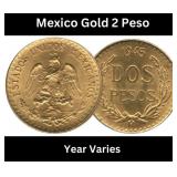 Lot of (2) Mexico Gold 2 Peso