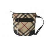 Burberry Black Leathe Nova Check Shoulder Bag