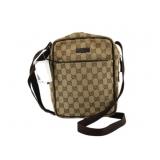 GUCCI GG Beige Canvas Shoulder Bag