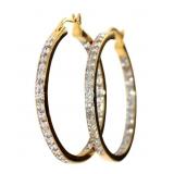 Quality 1/2 ct Inside Out Diamond Hoop Earrings