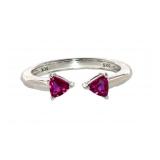 Elegant Trillion Cut Ruby Ring