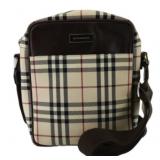 Burberry Brown Leather Nova Check Shoulder Bag