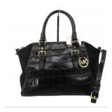 Michael Kors Black Croc & Suede 2-way Handbag