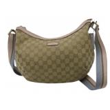 Gucci Beige/Pink Canvas Shoulder Bag