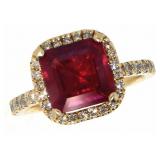 14k Gold 3.16 ct Ruby & Diamond Ring