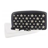 Jimmy Choo Black Leather Star Studded Wallet