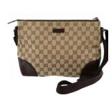 GUCCI Brown "GG" Canvas Crossbody