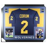 Autographed Blake Corum Custom Framed Jersey