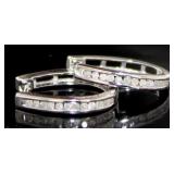 Brilliant 1/2 ct Channel Set Diamond Hoop Earrings