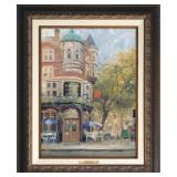 Bloomsbury Cafe Framed Canvas by Kinkade