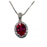 Elegant Ruby & White Sapphire Necklace