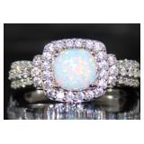 Cushion Cut Opal Dinner Ring