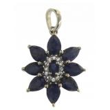 Natural 5.14 ct Fancy Marquise Sapphire Pendant