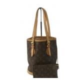 Louis Vuitton Monogram Bucket PM Tote Bag w/ Pouch