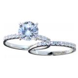 Round Brilliant 2.50 ct White Topaz Bridal Set