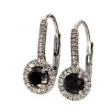 Round Brilliant 1.00 ct Black Diamond Earrings