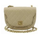 CHANEL Round Flap Chain Shoulder Strap Handbag