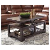 ASHLEY ROGNESS RUSTIC BROWN LIFT-TOP COFFEE TABLE