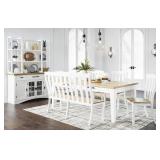 Ashley Ashbryn 6-PC White & Natural Dining Set