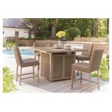 Ashley Walton Bridge Outdoor Table and 4 Barstools