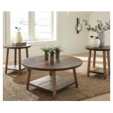 ASHLEY RAEBECKI 3-PIECE COFFEE & END TABLE SET