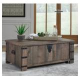 Ashley Hollum Lift-Top Rustic Brown Coffee Table