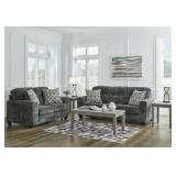 ASHLEY LONOKE GUNMETAL SOFA & LOVE SEAT