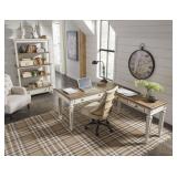 Ashley Raelyn L Shape Lift Top Executive Desk