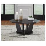 ASHLEY CHASINFIELD DARK BROWN HEXAGON COFFEE TABLE