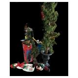 (4) Potted Christmas Trees & More