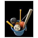 Blue Tote Full of Sports Equipment