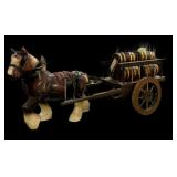 Ceramic Horse Pulling Beer Wagon