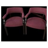 Pair Estate Burgandy Chairs