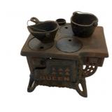 Miniature Cast Iron Stove & Cookware