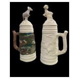 (2) Huge Pottery Steins
