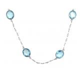 Natural 32.00 ct Swiss Blue Topaz Necklace