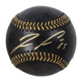 Autographed Ronald Acuna Jr OML Black Baseball