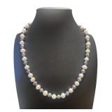 14kt Gold 7mm Peacock Black & White Pearl Necklace