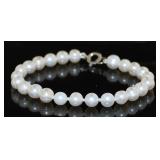 7.5" Genuine White Freshwater Pearl Bracelet