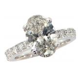 14k Gold 3.56 ct. Oval Brilliant Lab Diamond Ring