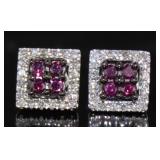 10kt Gold Brilliant 1/2 ct Purple Diamond Earrings