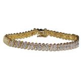 Beautiful Diamond Accented Wavelink Bracelet