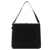 Salvatore Ferragamo Black Suede Shoulder Bag