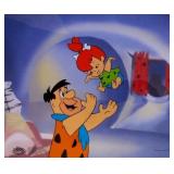 Flintstones TOSSING PEBBLES Animation Art Sericel