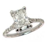 14k Gold 2.60 ct VS Radiant Cut Lab Diamond Ring