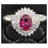 Platinum 1.34 ct GIA Natural Ruby & Diamond Ring