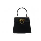 Ferragamo Black Gancini Hand Bag